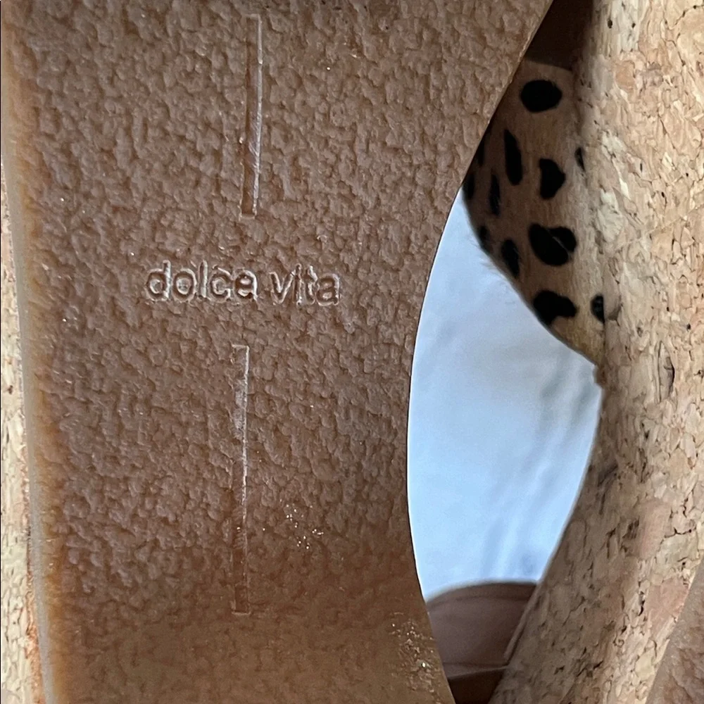 * Dolce Vita Linda platform wedge sandals in leopard calf hair